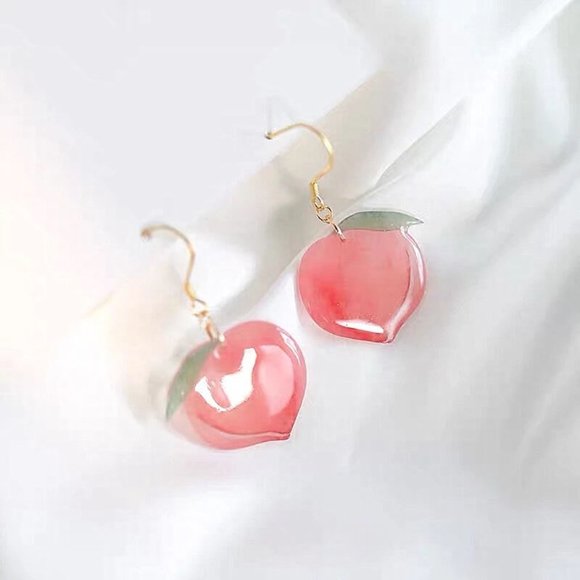 🍑Brand New Luscious Peach Contemporary Womens Earrings - Picture 5 of 7